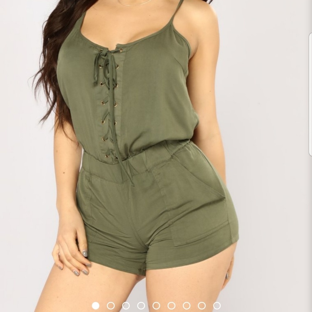 Fashion Nova Lace Up Romper